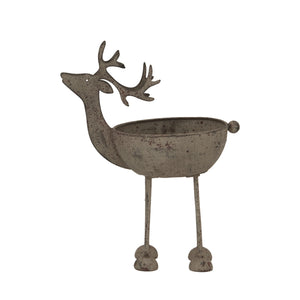 Large Rustic Metal Reindeer Bowl_2888