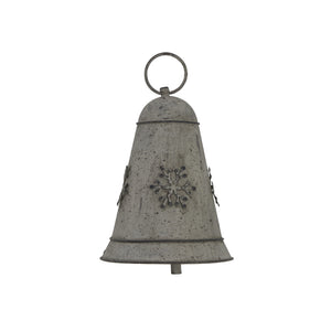 Rustic Metal Hanging Bell With Snowflake_2877