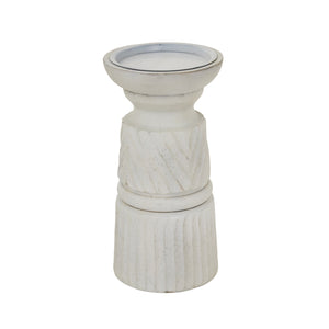 White Carved Candle Holder_3509
