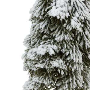 Snowy Cedar Tree On Wood Block_2567