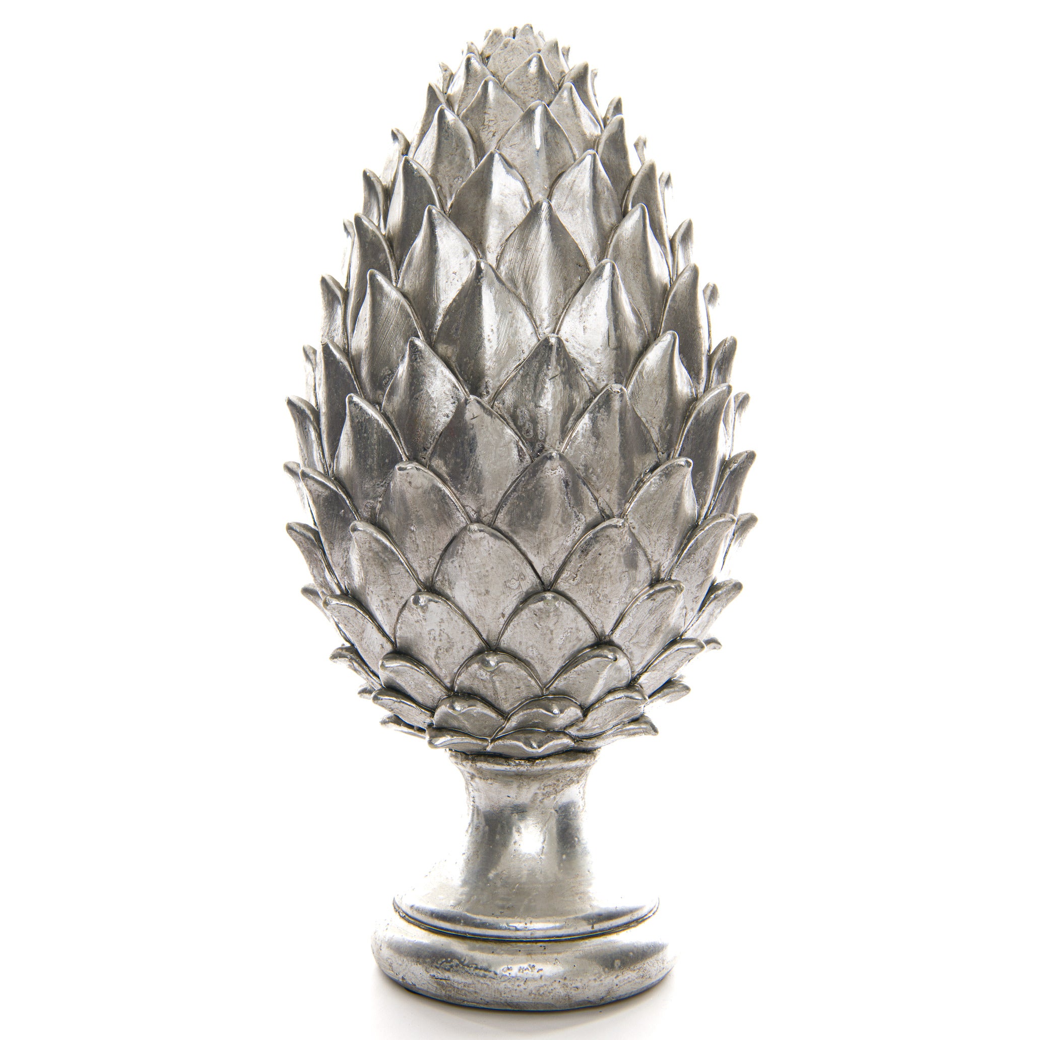 Tall Silver Pinecone Finial_3367