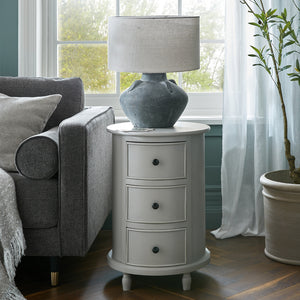 The Camden Collection 3 Drawer Round Side Table_535