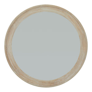 Washed Wood Round Framed Large Mirror_4223