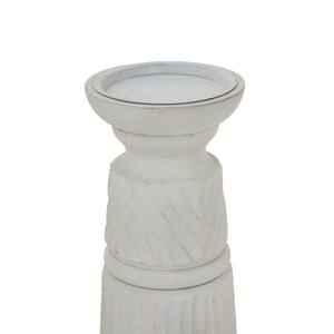 White Carved Candle Holder_3510