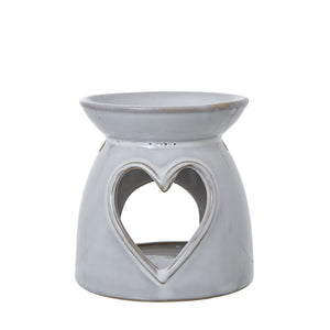 White Ceramic Heart Cut-Out Wax Melt Tealight Holder_3528