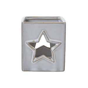 White Ceramic Star Cut-Out Square Tealight Holder_3535