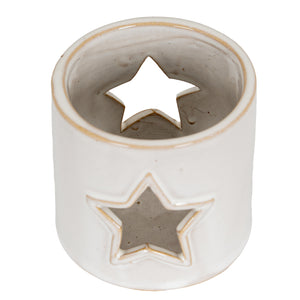 White Ceramic Star Cut-Out Tealight Holder_3539