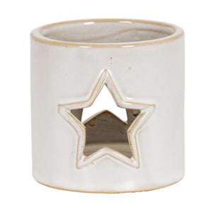 White Ceramic Star Cut-Out Tealight Holder_3538