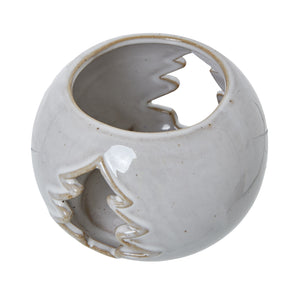 White Ceramic Tree Cut-Out Round Tealight Holder_3545