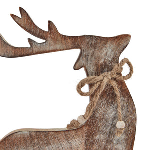 White Wash Collection Wooden Reindeer Decoration_3584