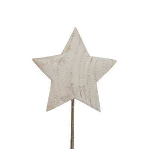 Whitewashed Rustic Star On Stand_3641