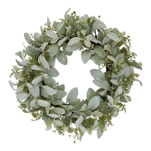 Winter Wreath With Lambs Ear And Wax Flower_3669