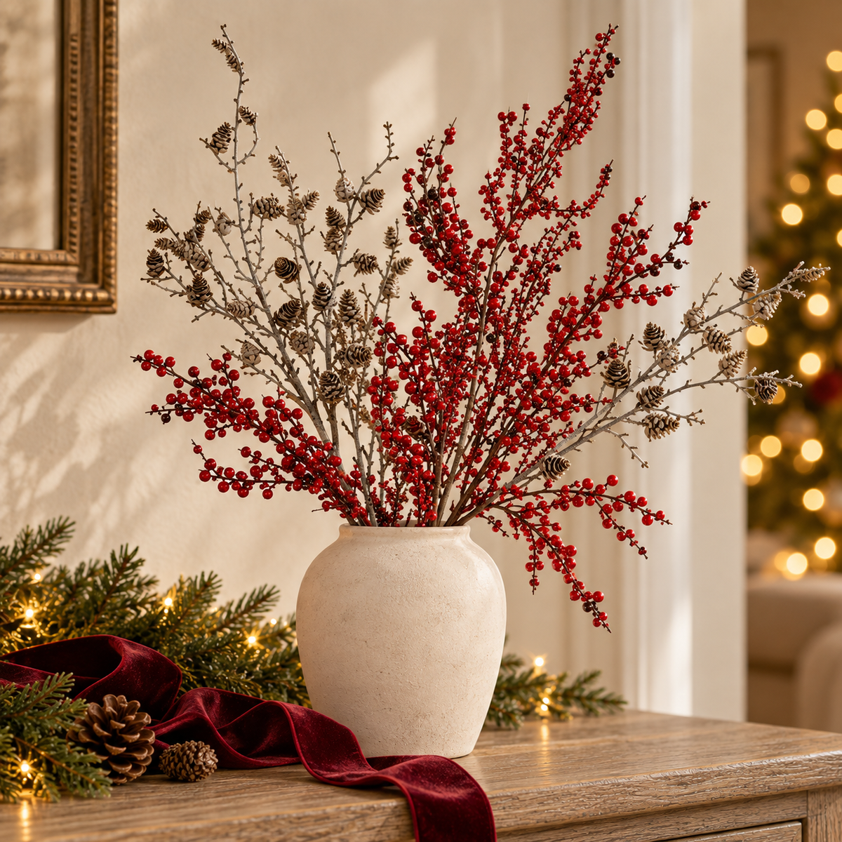 Christmas Foliage & Faux Flowers