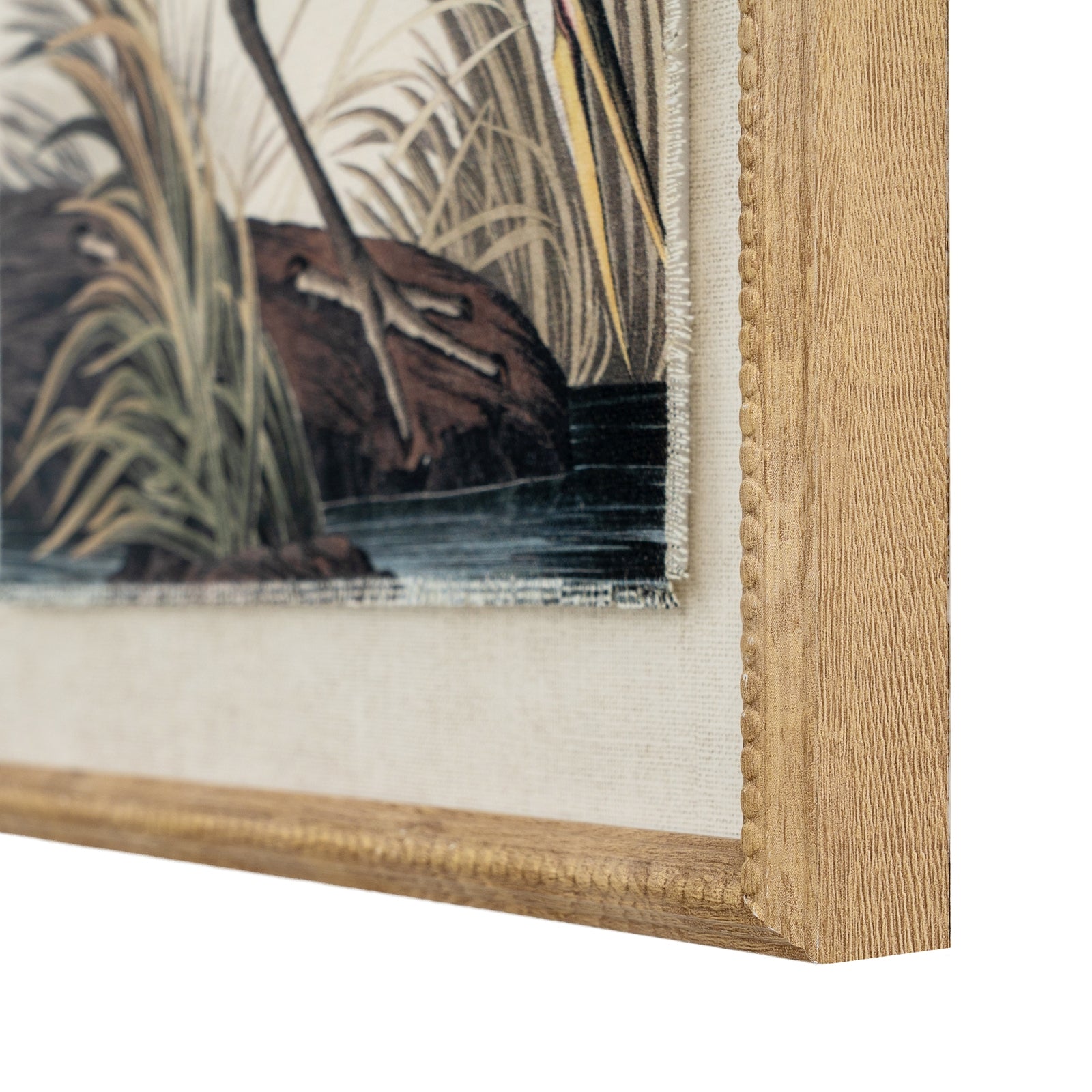 Flora & Fauna Collection Heron On Linen In Beaded Frame_3789