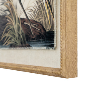Flora & Fauna Collection Heron On Linen In Beaded Frame_3789