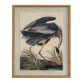 Flora & Fauna Collection Heron On Linen In Beaded Frame_3788