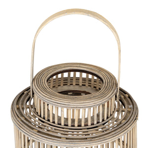 Cylinder Wicker Lantern With Glass Holder_770