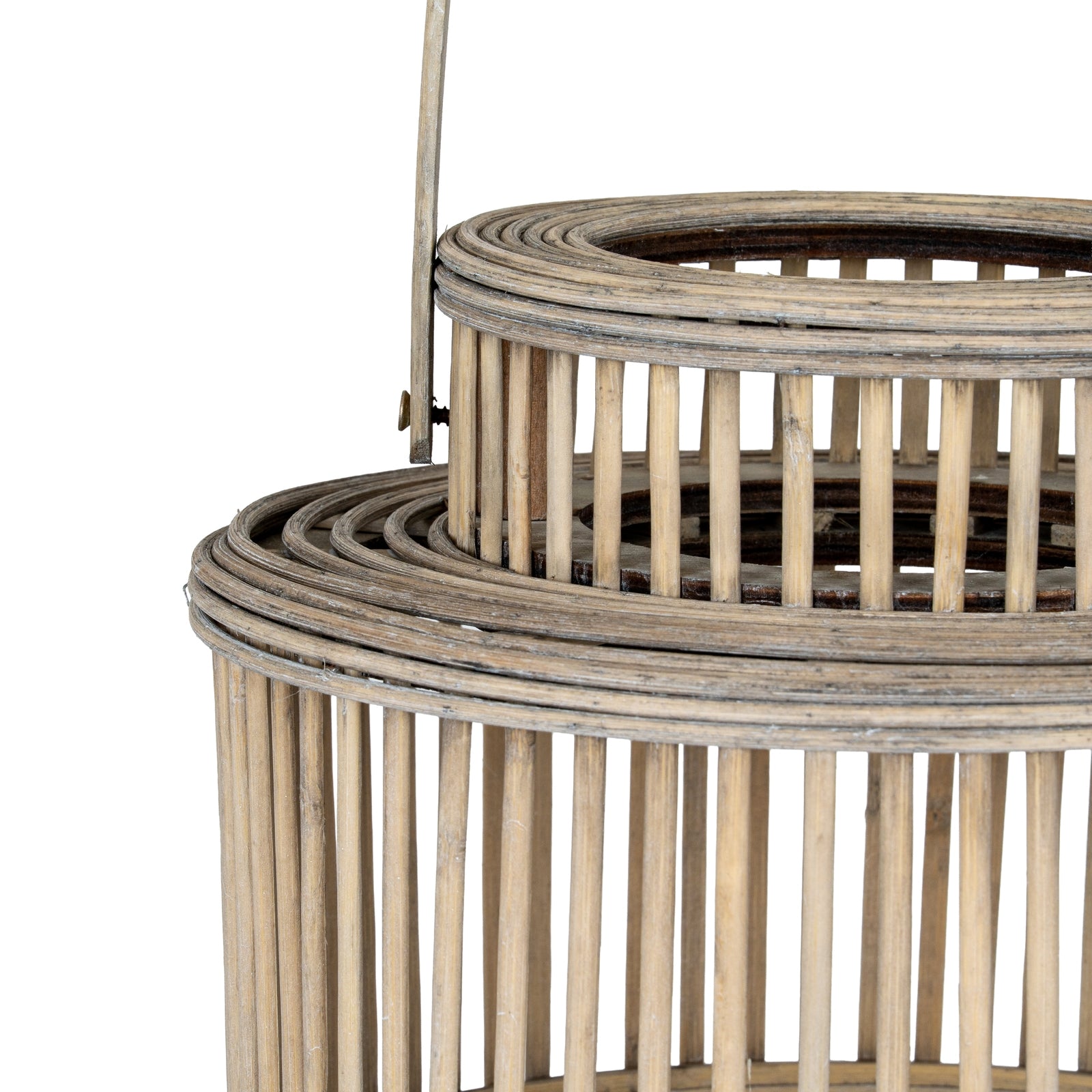Cylinder Wicker Lantern With Glass Holder_771