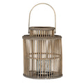 Cylinder Wicker Lantern With Glass Holder_768