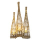 Conical Wicker Lantern With Glass Holder & LED Lights_1084
