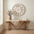 White Wash Clock With Wooden Numerals [cid:24677]