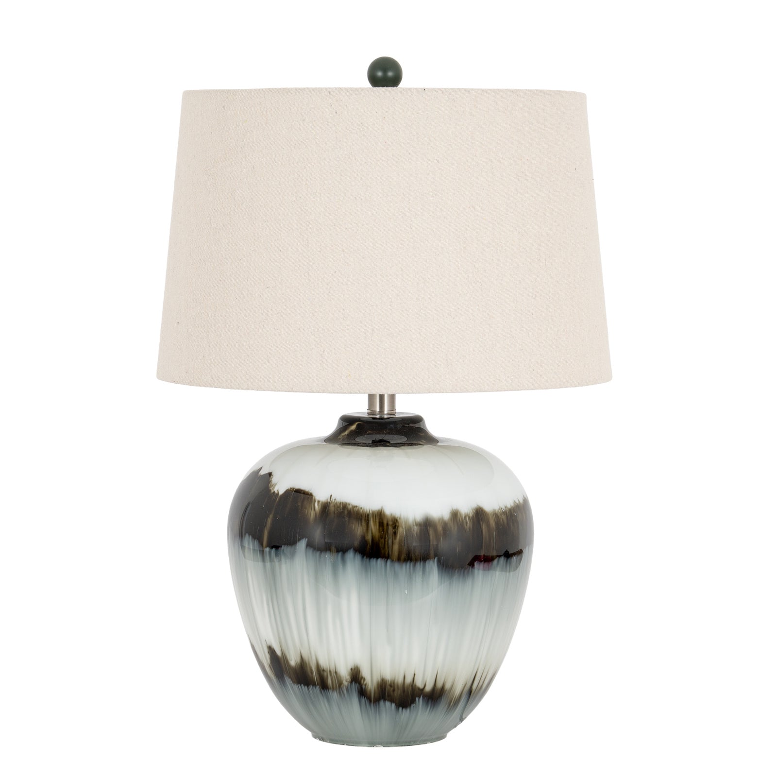 Midnight Shadows Squat Table Lamp With Linen Shade [cid:24684-a]