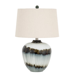 Midnight Shadows Squat Table Lamp With Linen Shade [cid:24684-a]