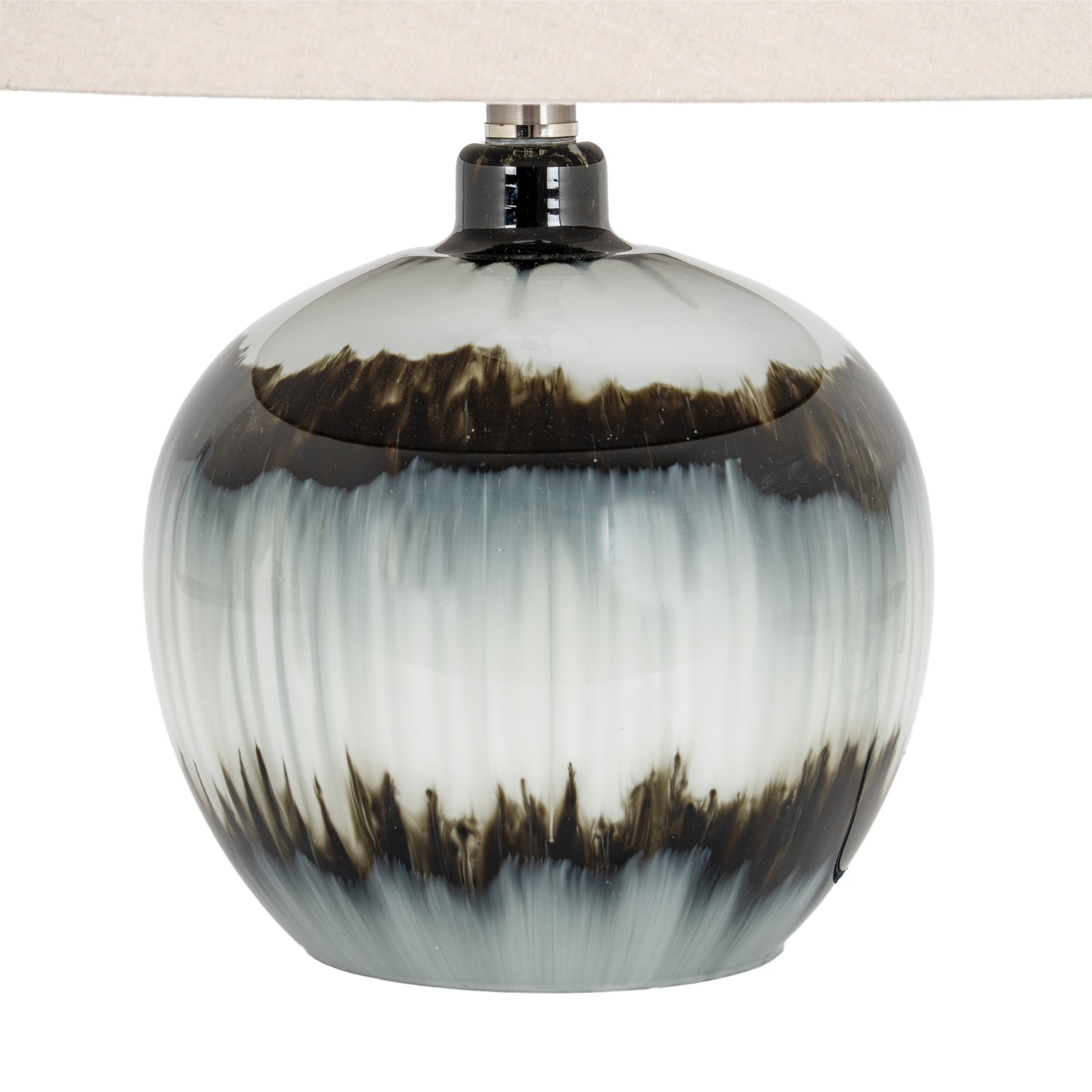 Midnight Shadows Squat Table Lamp With Linen Shade [cid:24685-c]