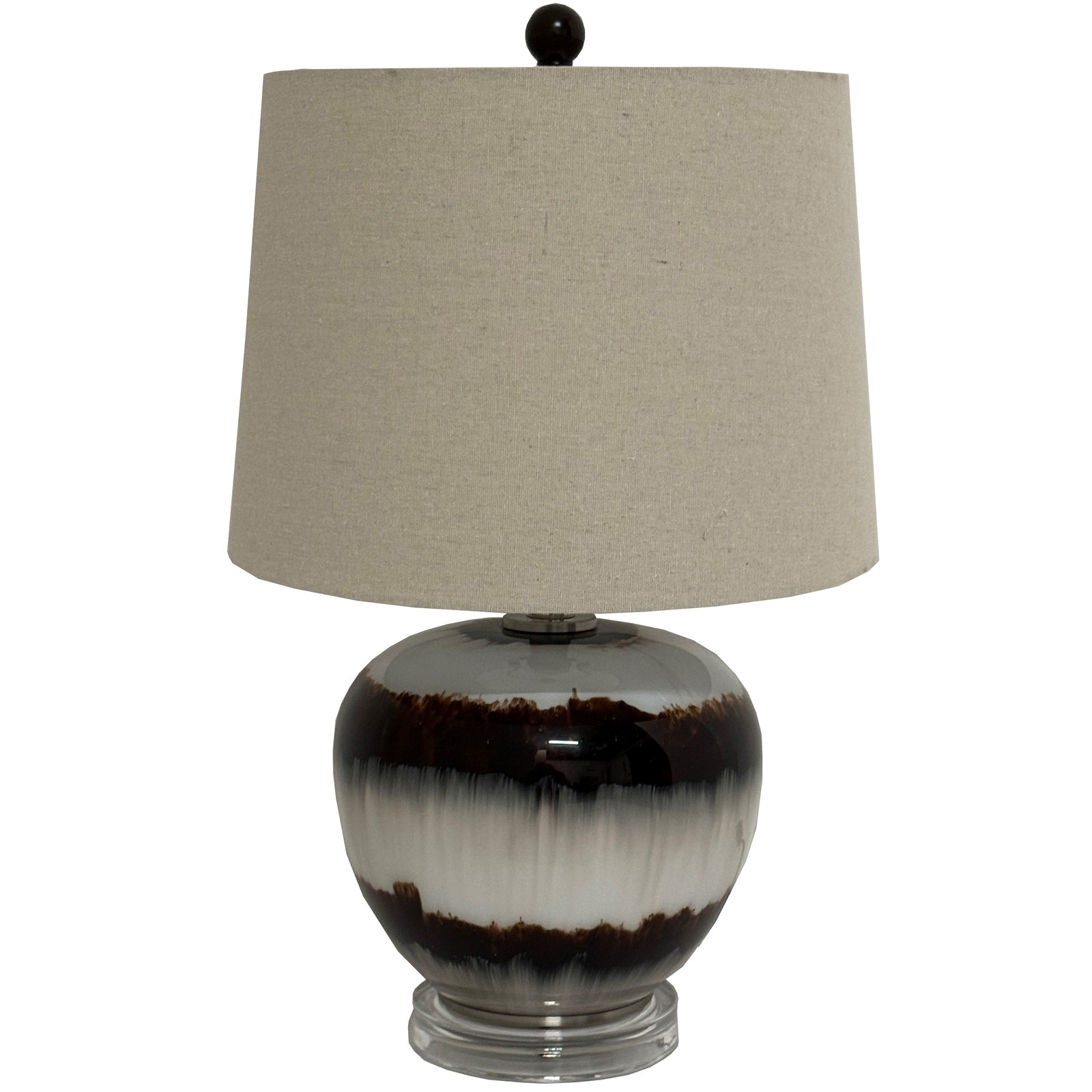 Sepia Shadows Squat Table Lamp With Linen Shade [cid:24686]