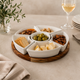 Acacia Lazy Susan including Ceramic Serving Bowls