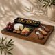 Acacia Cheese Board Set With Grey Bowl, Slate and Cutlery
