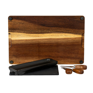 TEST Acacia Cheese Board Set With Grey Bowl, Slate and Cutlery [cid:24692-c]