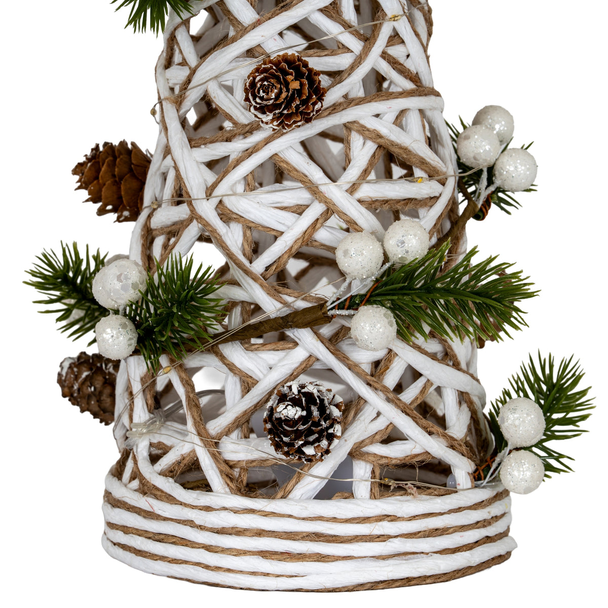 Large LED White Rattan Cone Tree With Winter Branches [cid:ab32b3472360f40eae333a22eda89b4b]