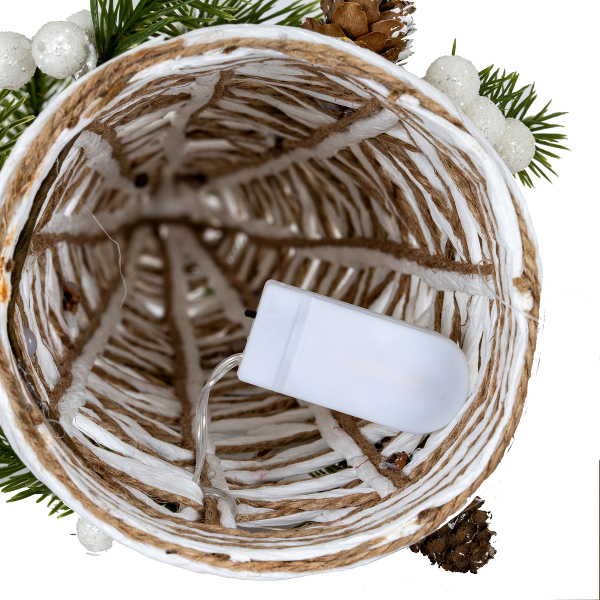 Large LED White Rattan Cone Tree With Winter Branches [cid:811962fad90cd1d7857f3a22eda89b5d]
