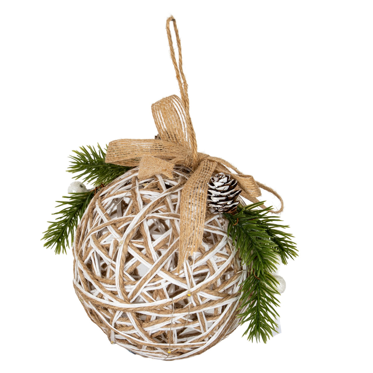 Small LED White Rattan Bauble With Branches And Ribbon [cid:46d3b830785937a450223a22eda86834]