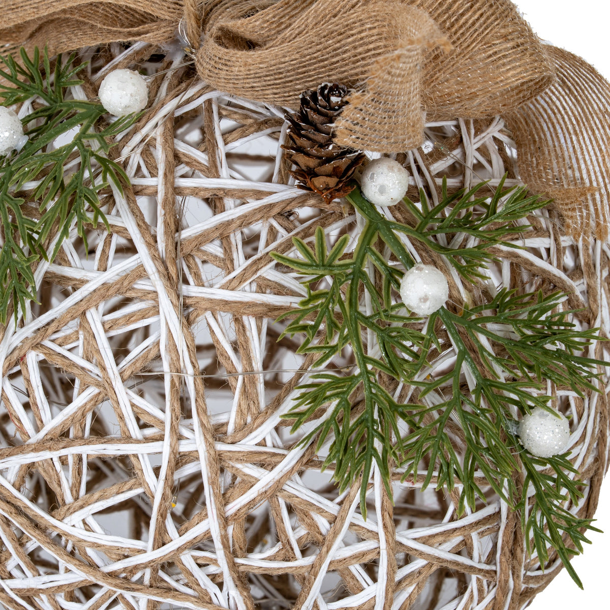 Large LED White Rattan Bauble With  Branches And Ribbon [cid:cc2dfa917b48975227ca3a22eda87e55]