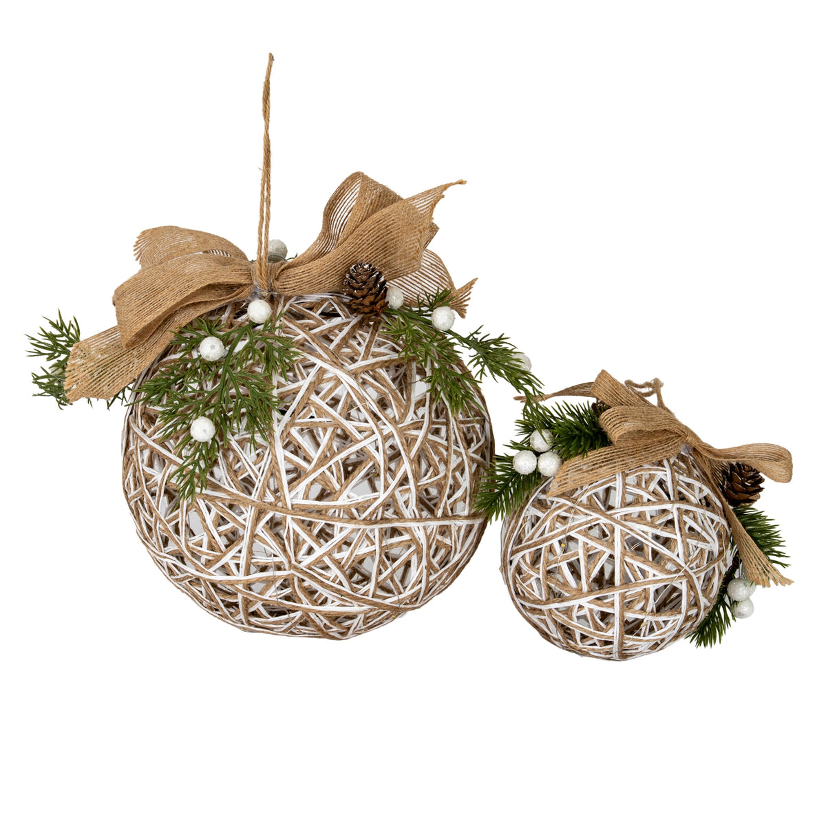 Large LED White Rattan Bauble With  Branches And Ribbon [cid:f915887838b68684371c3a22eda87e77]