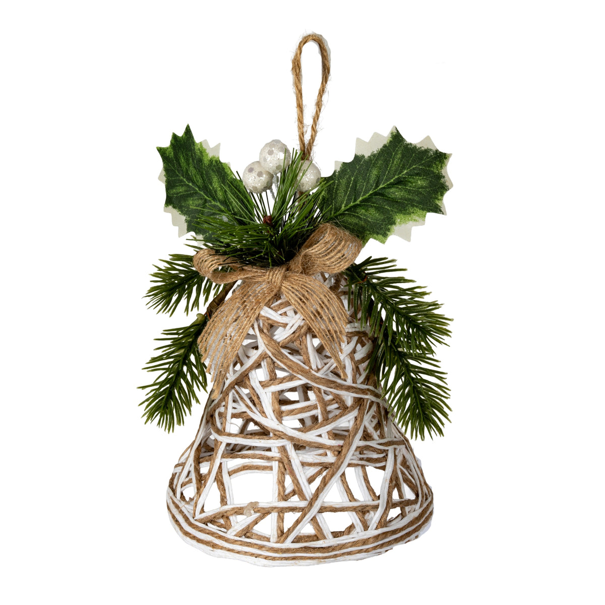 White Rattan Bell Decoration With Branches And Ribbon [cid:b9c751757119a8a7a5513a22eda8e625]