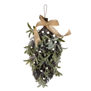 Frosted Mistletoe And Pine Swag With Ribbon [cid:8b4cb7404a12ac61c8ae3a22eda8a3be]