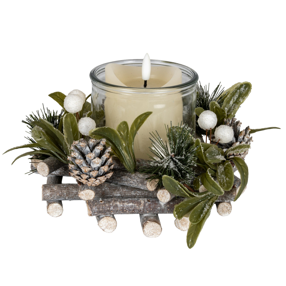 Frosted Mistletoe And Pine Candle Wreath [cid:7d0b4305bc37d1dd01263a22eda8b6ca]