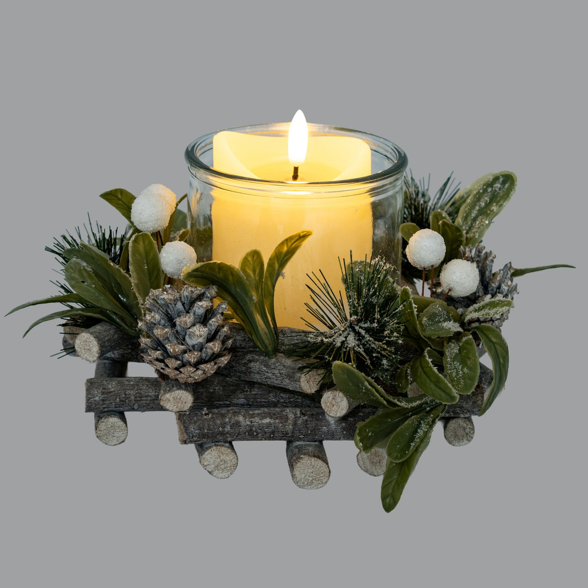 Frosted Mistletoe And Pine Candle Wreath [cid:5ec9b742c2361017b42c3a22eda8b6de]