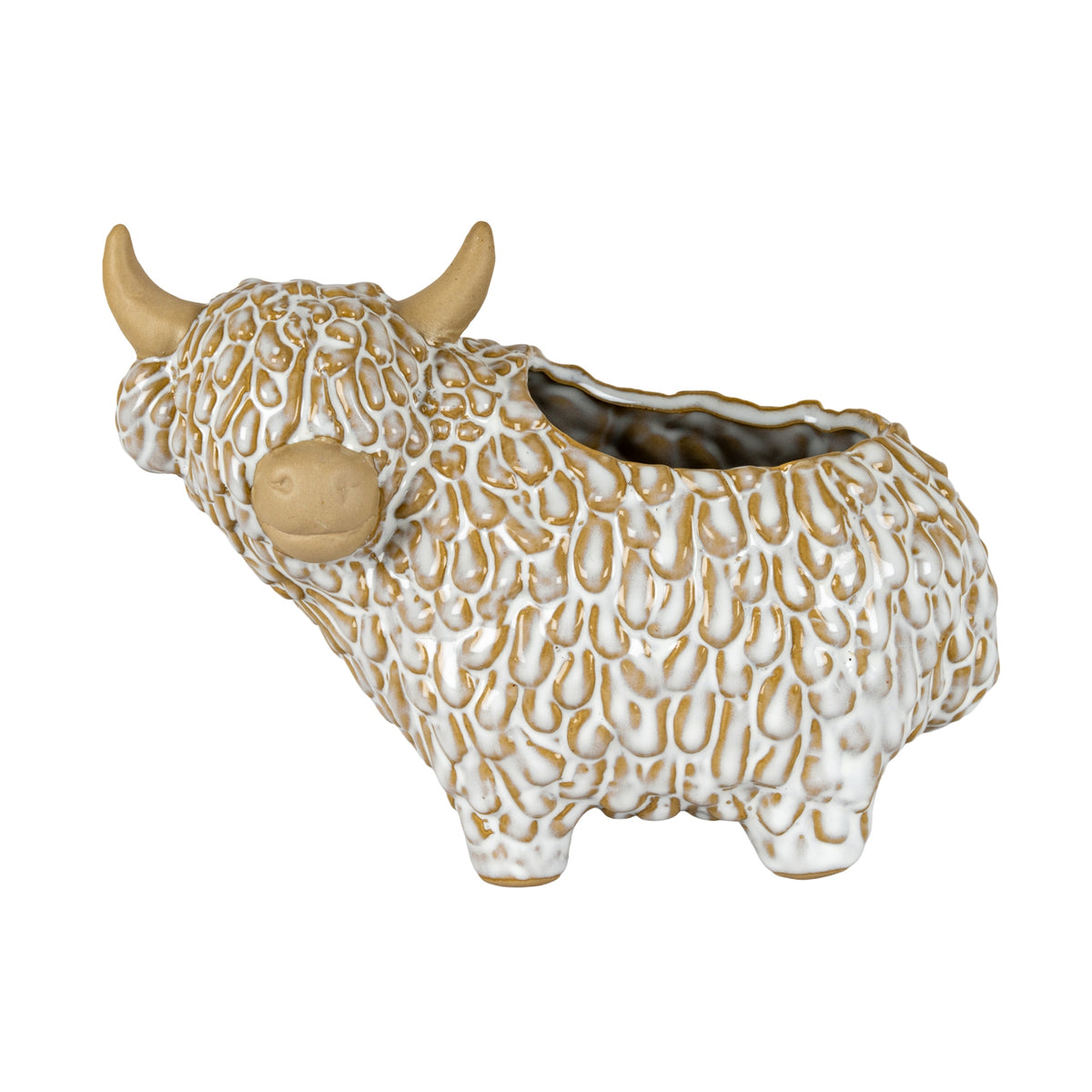 Alora Ceramic Highland Cow Planter Gazing Left [cid:63111a3b7eec0eb354693a22eda8b273]