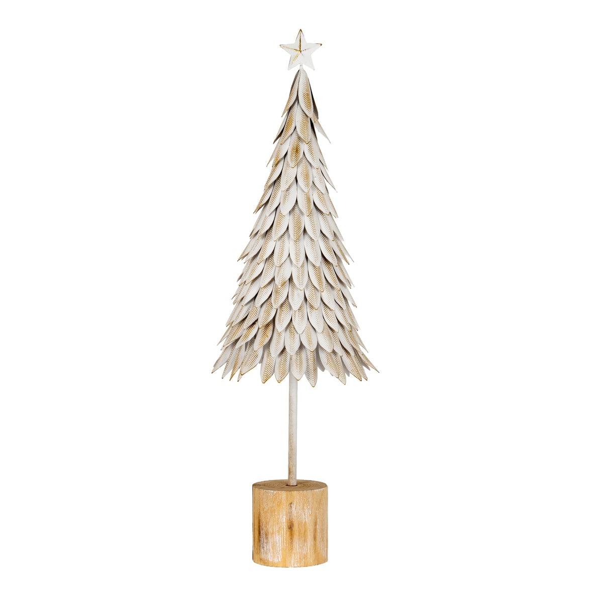 Medium White Metal Christmas Tree on Wooden Stand [cid:397cdad31f3fe48f8ea63a22eda8bfaf]