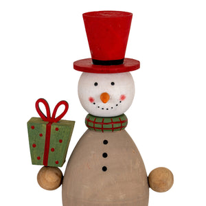 Wooden Snowman with Present [cid:e0cf6ae390f85c3961973a22eda88e99]