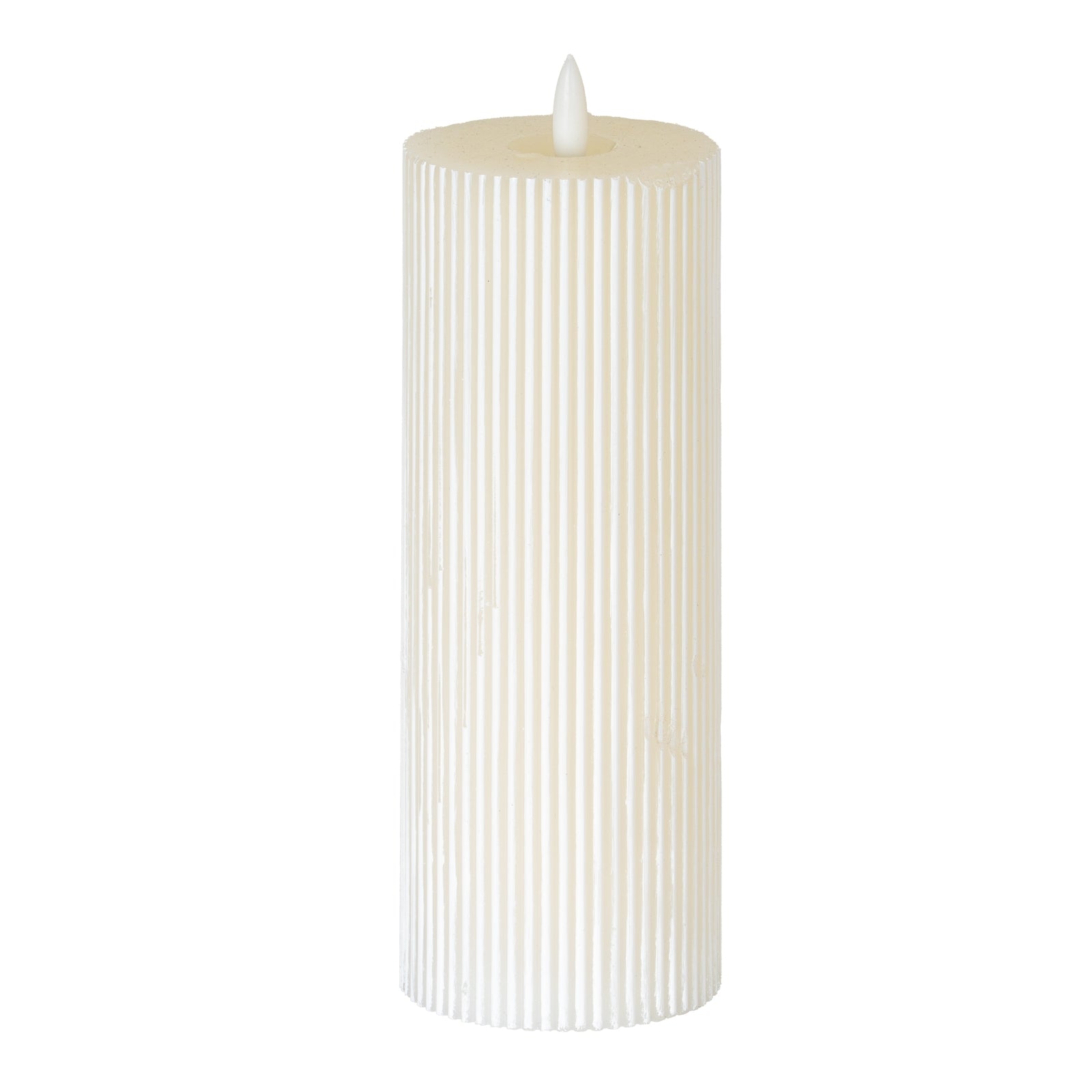 Luxe Collection Natural Glow Texture Ribbed LED Candle_2263