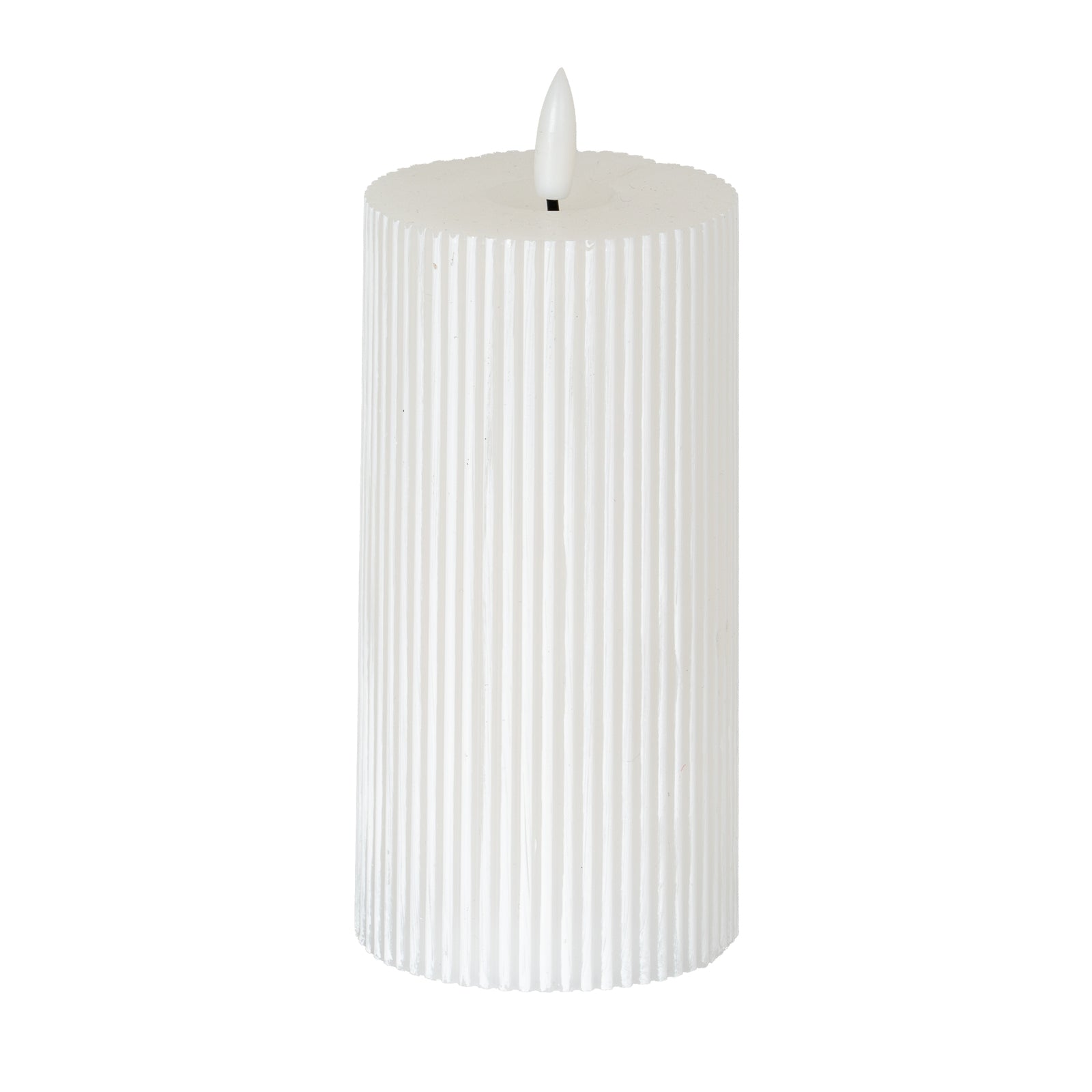 Luxe Collection Natural Glow Texture Ribbed LED Candle_2281
