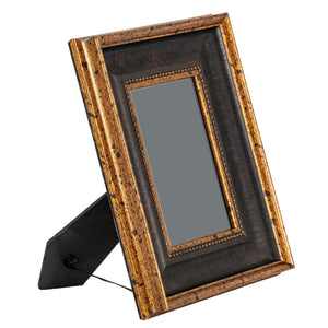 Black And Antique Gold Beaded Photo Frame_1413