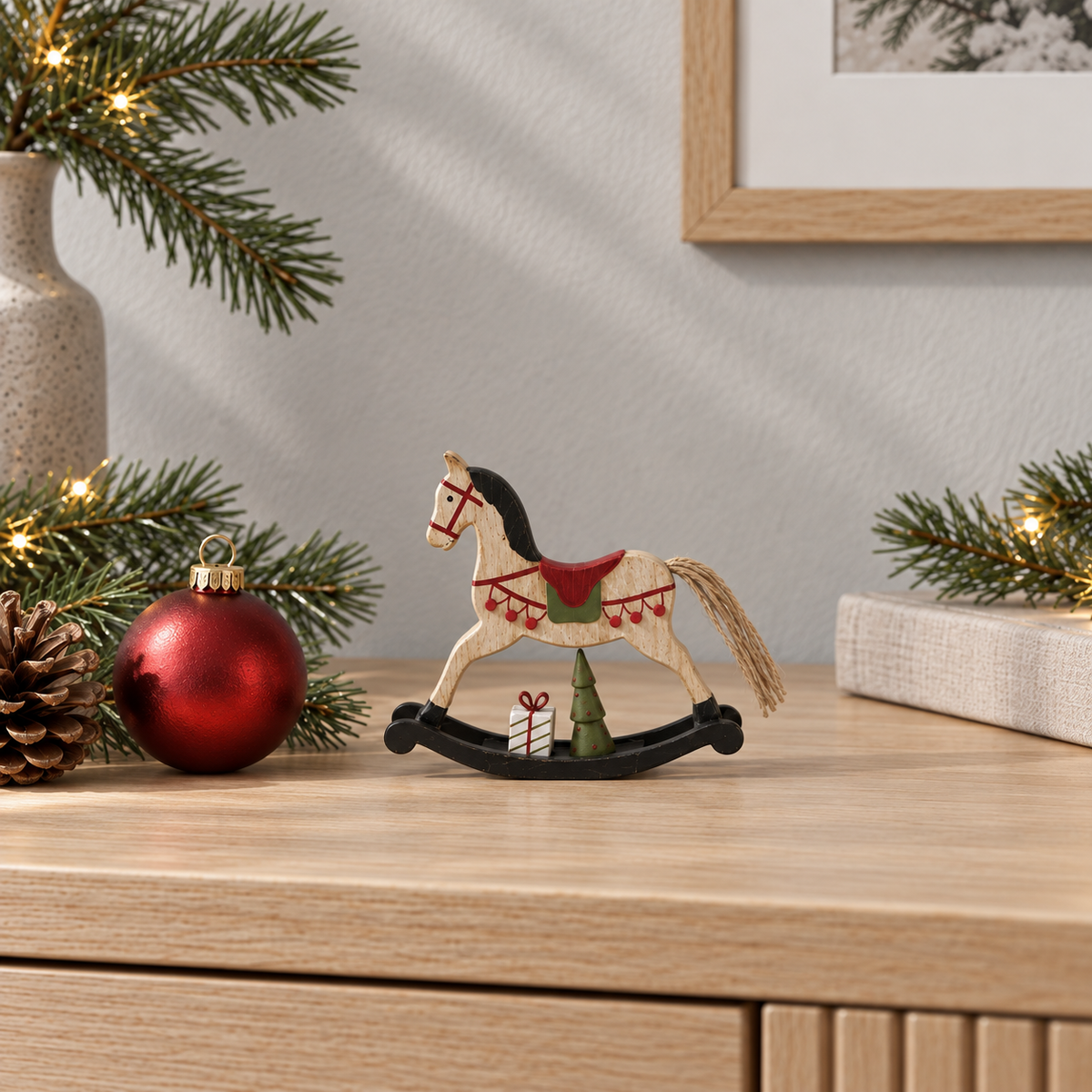 Rustic Decorated Rocking Horse