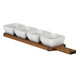 Acacia Serving Board including Four Ceramic Serving Bowls [cid:24688]