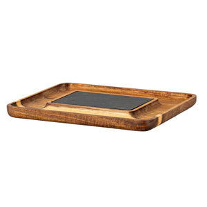 Acacia Serving Tray with Slate [cid:24691-b]